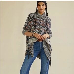 Anthropologie Pilcro Magda Knit Multicolor Poncho
